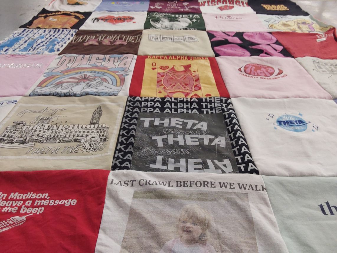T-shirt quilt from university of wisconsin by Katie from MN