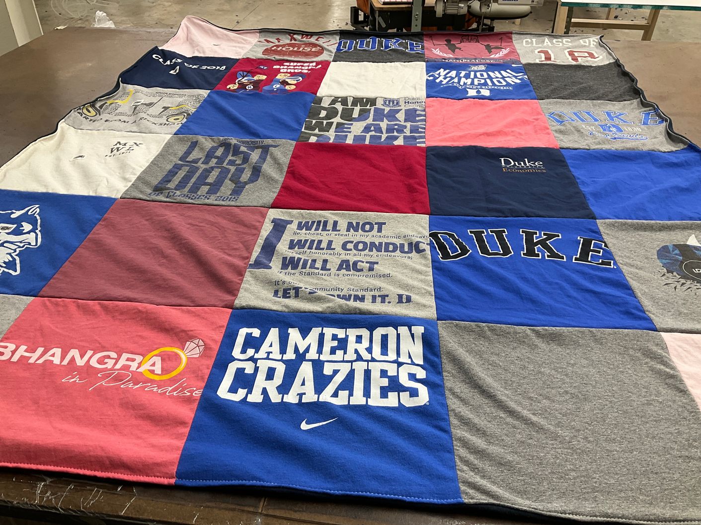 T-shirt quilt from duke university by Sapna from FL