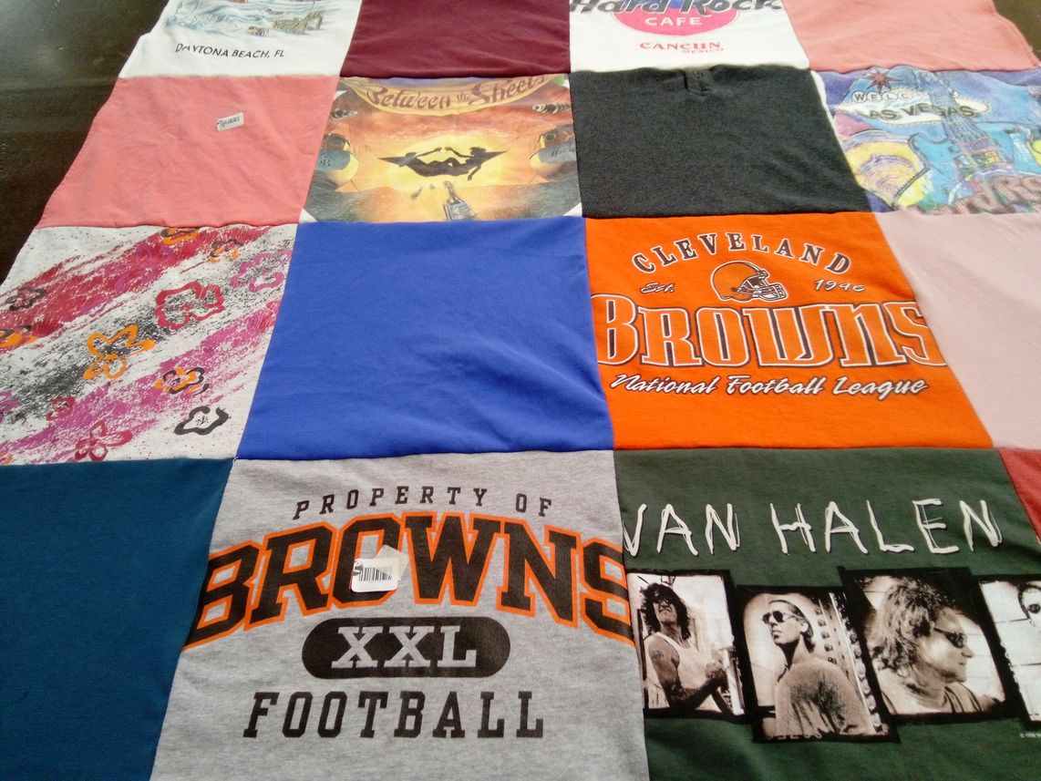 T-shirt quilt featuring cleveland browns by Caitlin from FL
