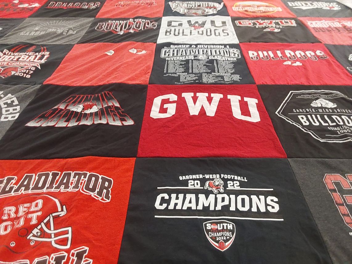 T-shirt quilt featuring gardner-webb university football by Grace from TN