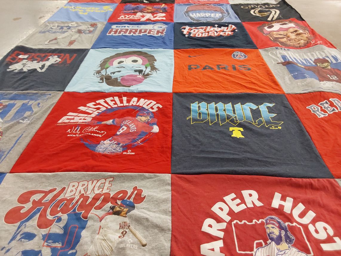 T-shirt quilt featuring philadelphia phillies by Kim from MI