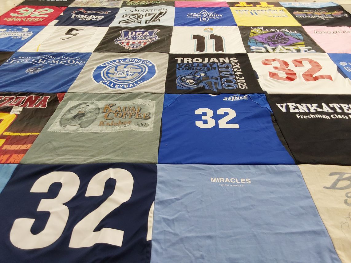 T-shirt quilt featuring valley christian trojans by SHAYLA from AZ
