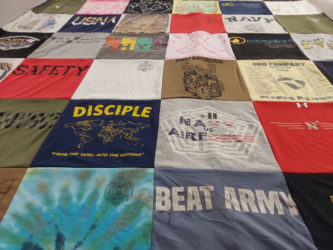 T-shirt quilt featuring navy, air force by Michelle from WA