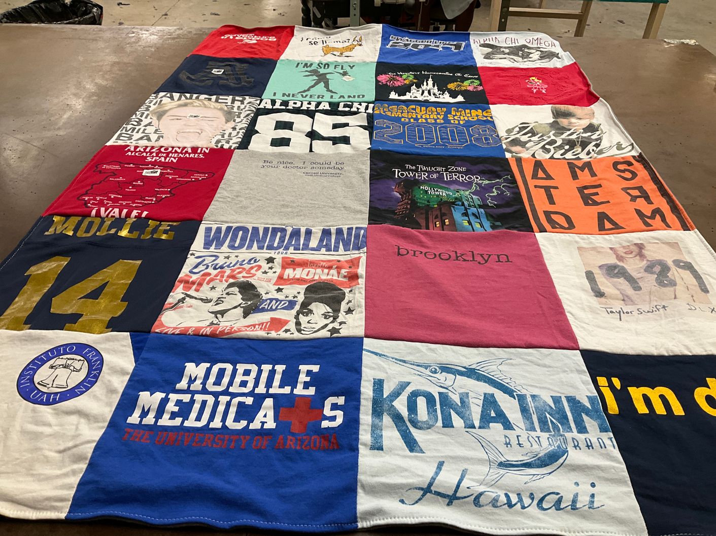 T-shirt quilt from the university of arizona by Mollie from AZ