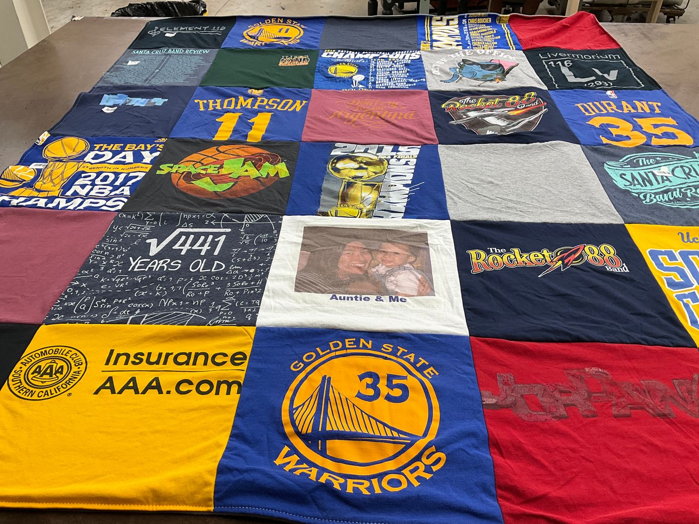 T-shirt quilt featuring golden state warriors by Rachele from CA