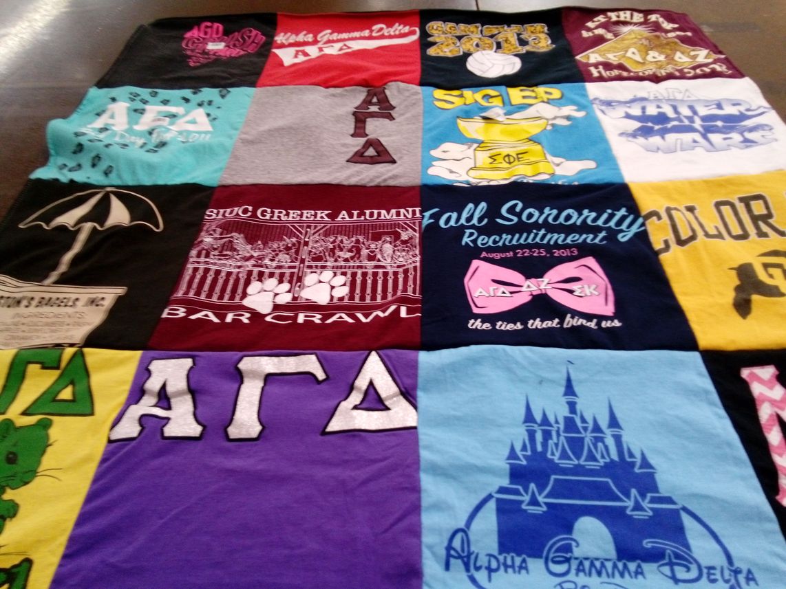 T-shirt quilt from southern illinois university carbondale by Kelly from IL