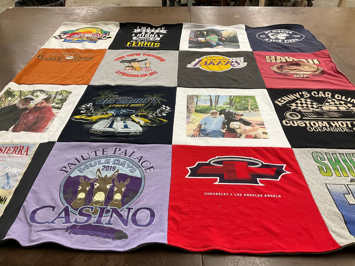 T-shirt quilt featuring los angeles lakers by Debra from CA