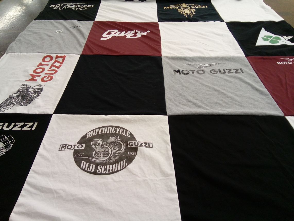 T-shirt quilt with motorcycles themes by Candace from NC