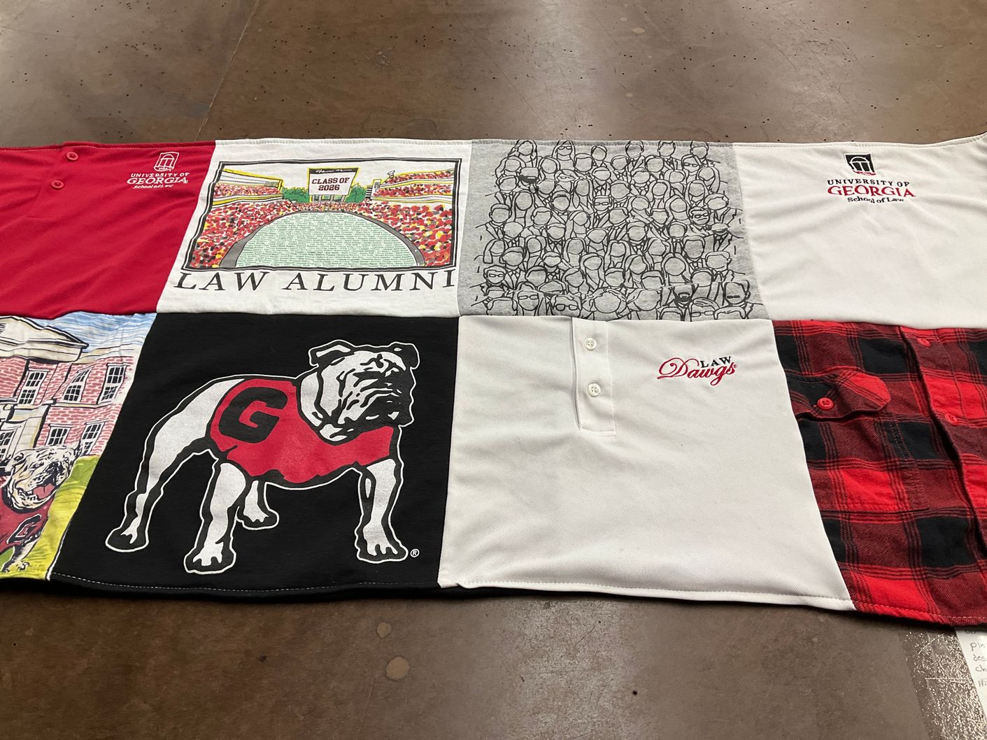 T-shirt quilt featuring university of georgia bulldogs by Jean from GA