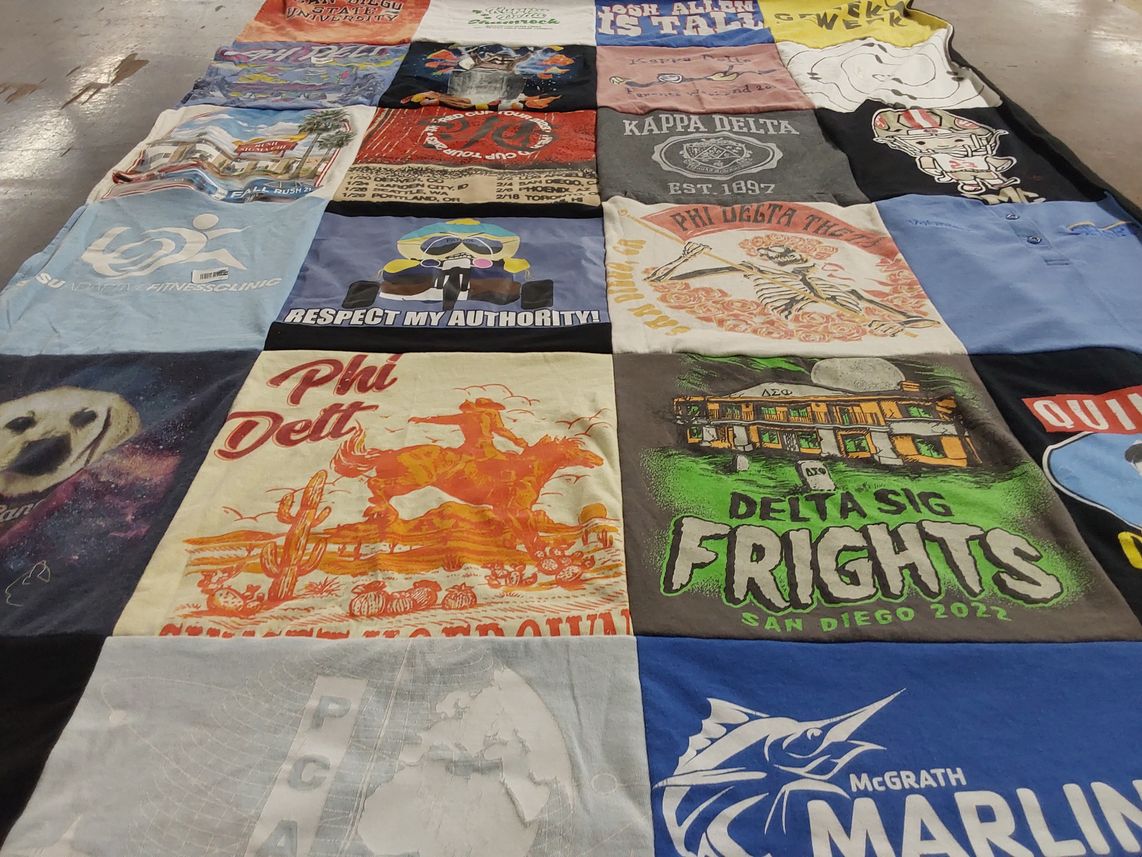T-shirt quilt from sunnyside university by Julia from AZ