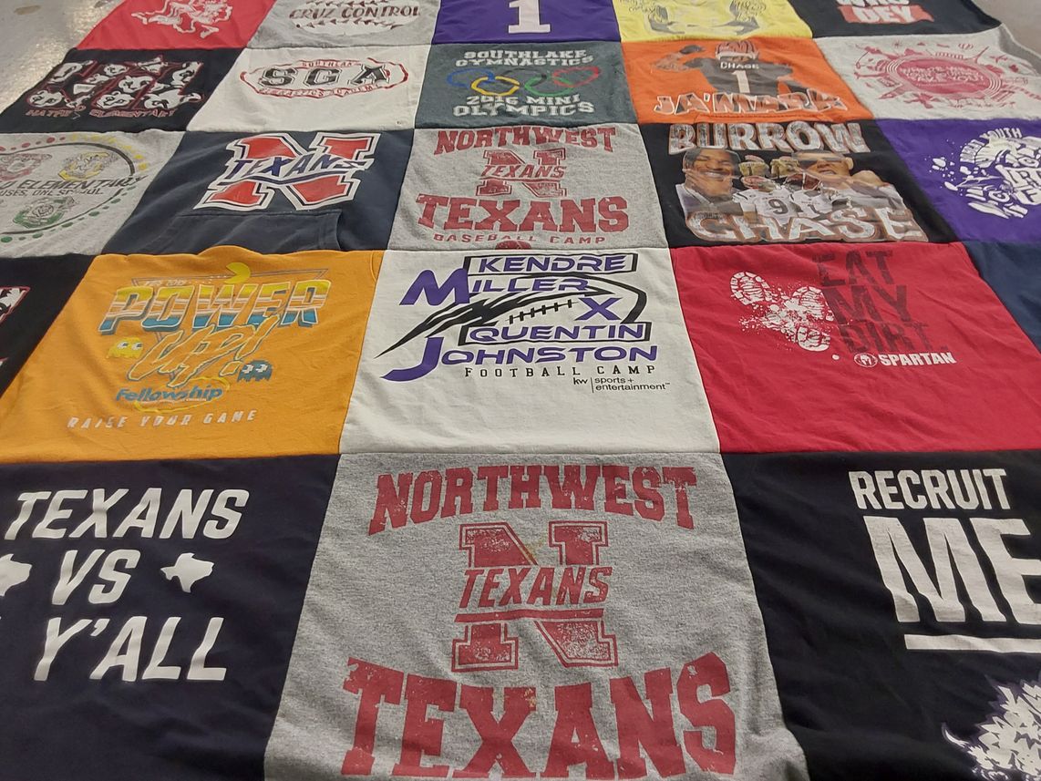 T-shirt quilt featuring northwest texans by Anita from TX