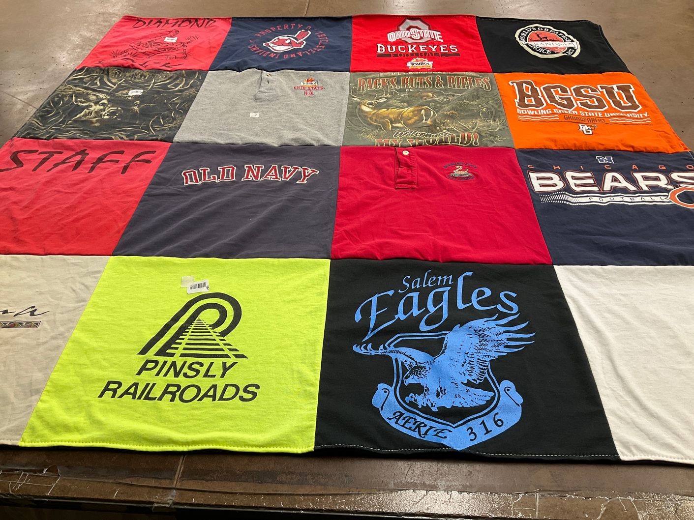 T-shirt quilt from bowling green state university, ohio state university by Carol from OH