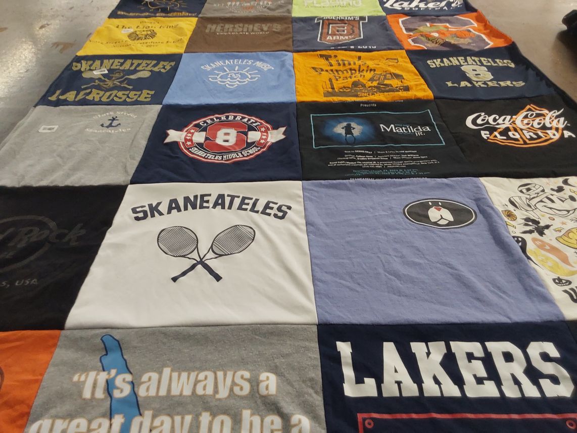 T-shirt quilt featuring lakers, skaneateles lakers by Kimberly from NY