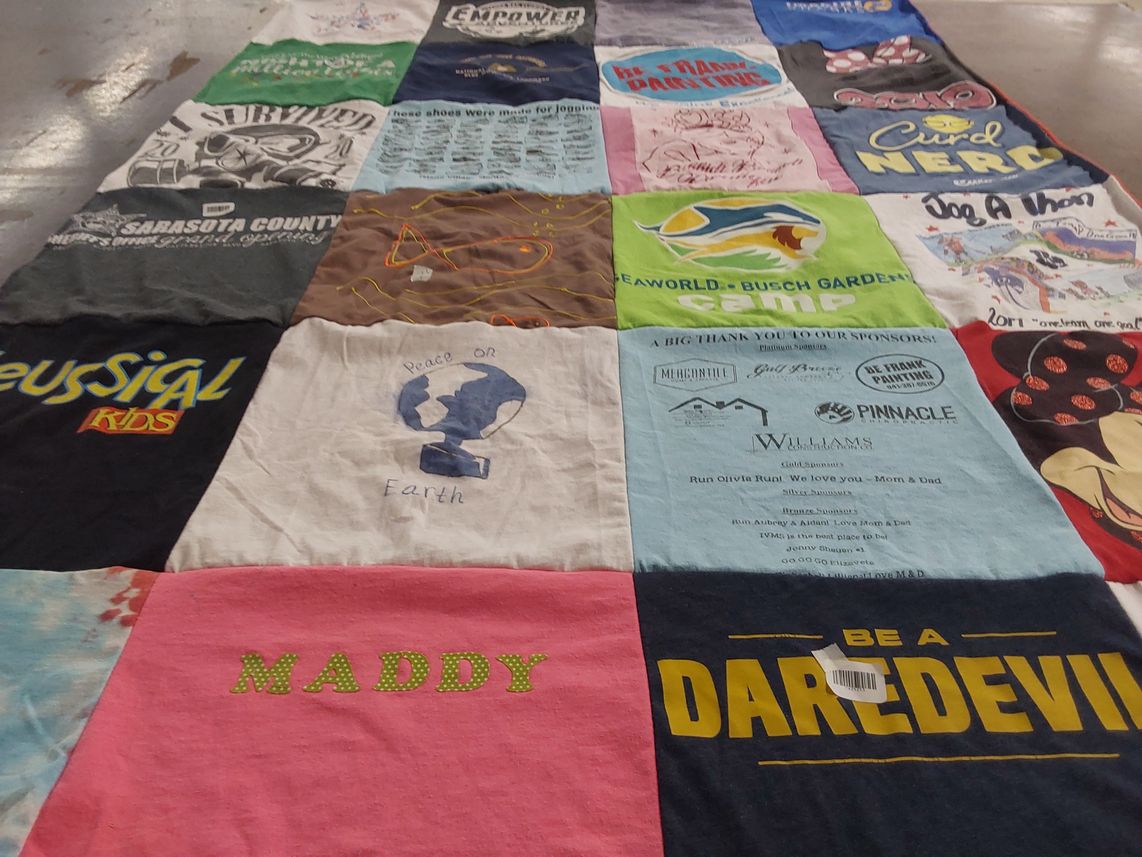 T-shirt quilt with environment, education themes by Valerie from FL