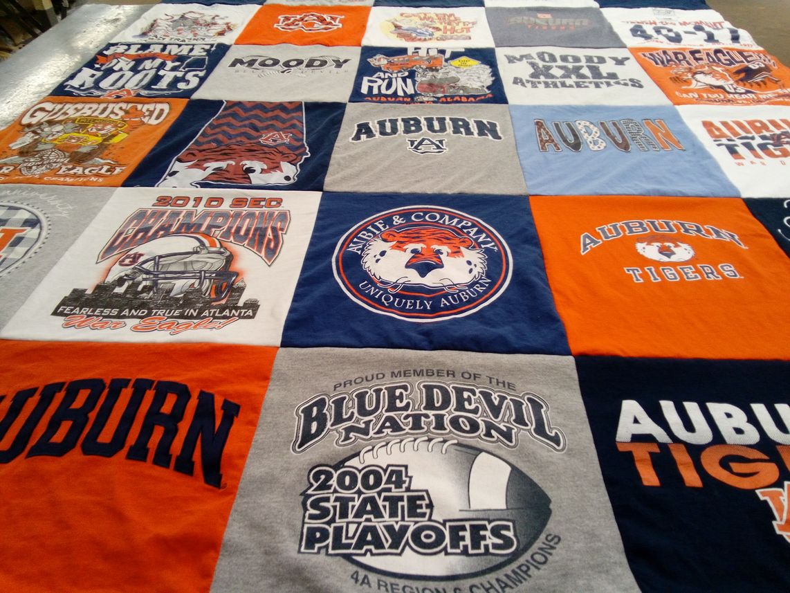 T-shirt quilt featuring auburn tigers by Jennifer from AL
