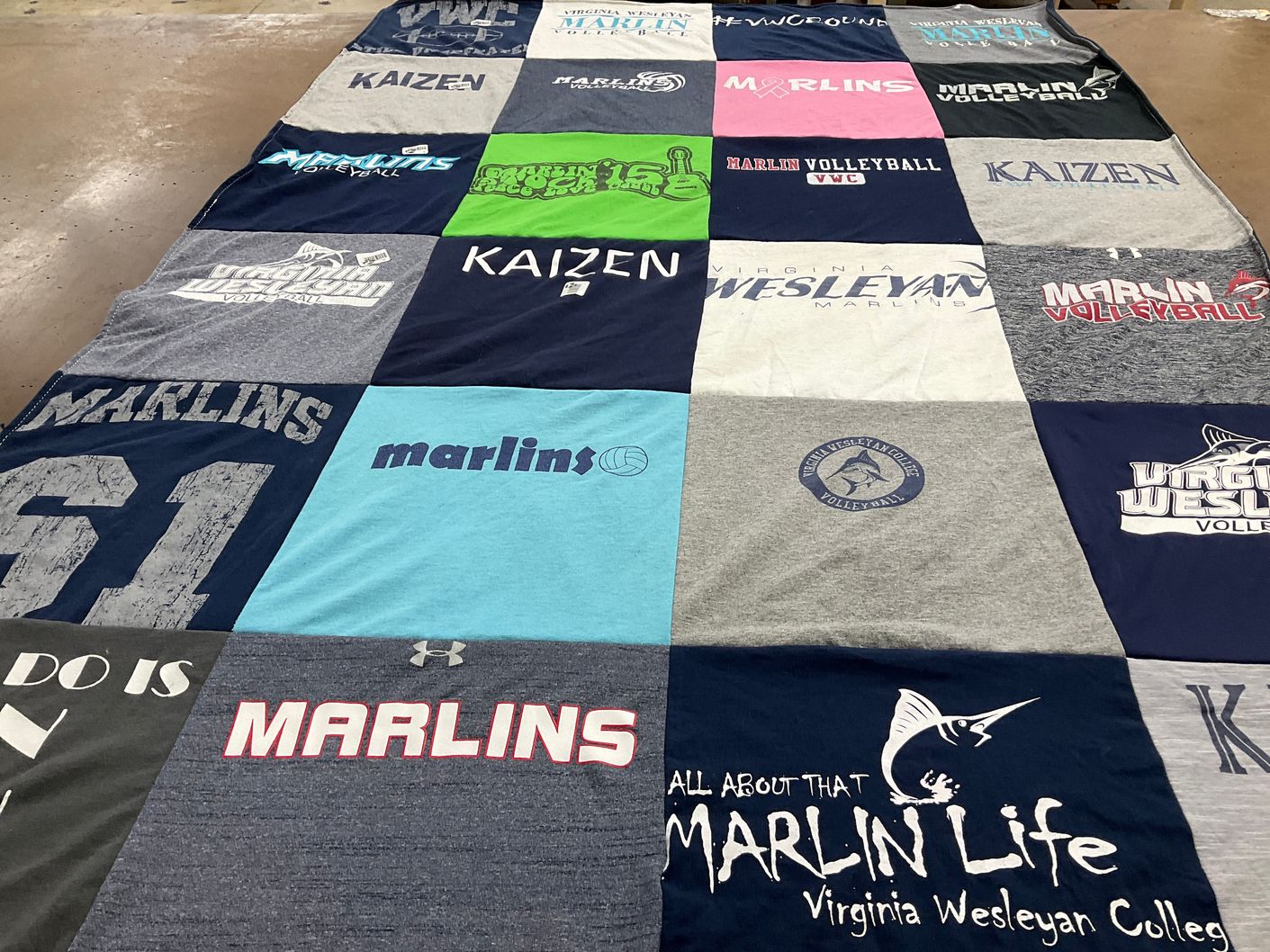 T-shirt quilt featuring virginia wesleyan marlins by Doneisha from AZ