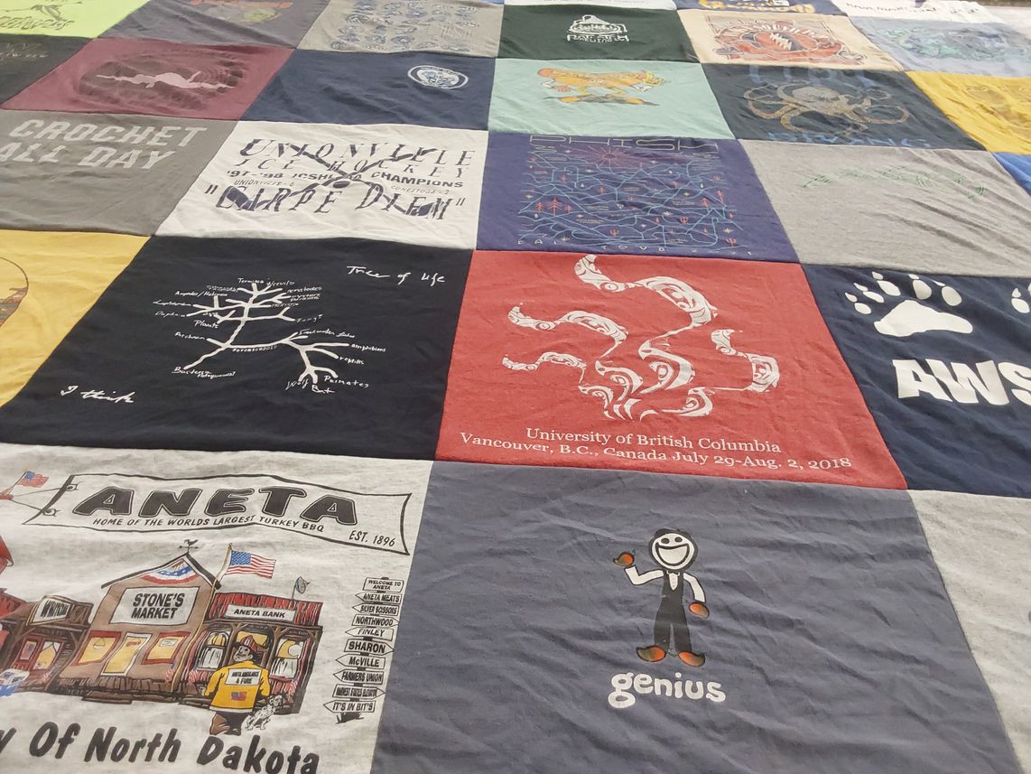 T-shirt quilt from university of british columbia by Kristina from RI
