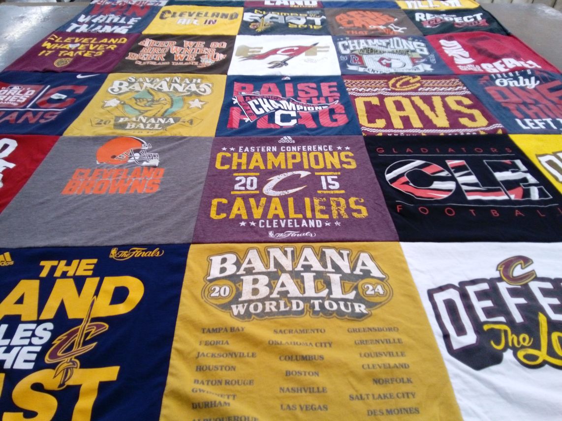 T-shirt quilt featuring cleveland browns, cavaliers by Amanda from OH