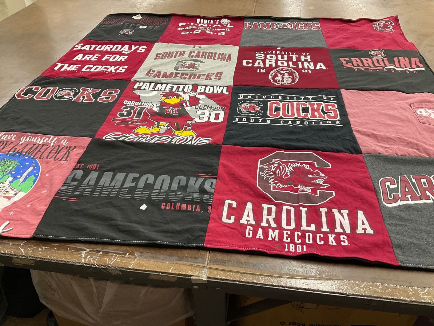 T-shirt quilt featuring south carolina gamecocks by Olimpia from NY