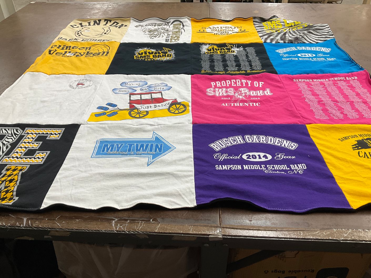 T-shirt quilt from sampson middle school by Ingrid from NC