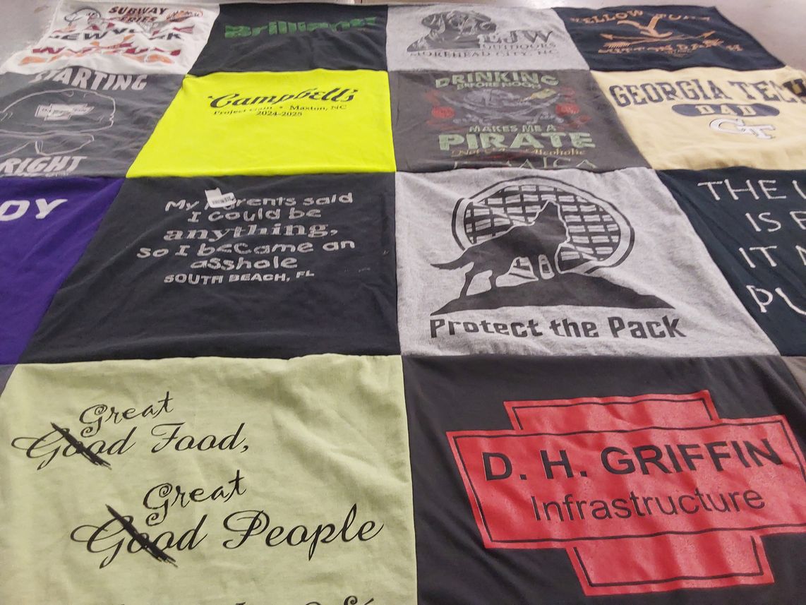 T-shirt quilt from georgia institute of technology by Rylee from NC