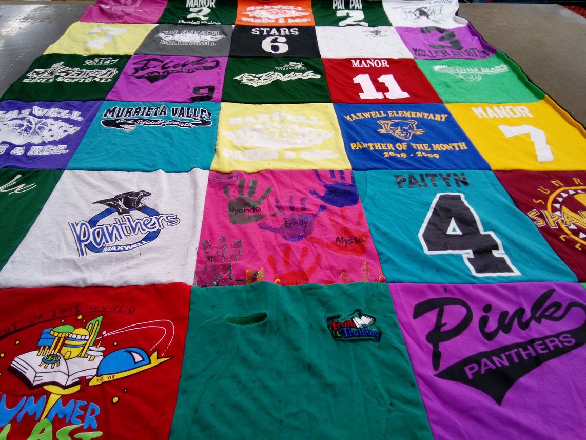 T-shirt quilt featuring maxwell panthers by Pixie from CA