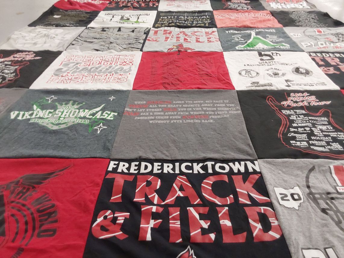 T-shirt quilt featuring fredericktown track and field by Kristina from OH