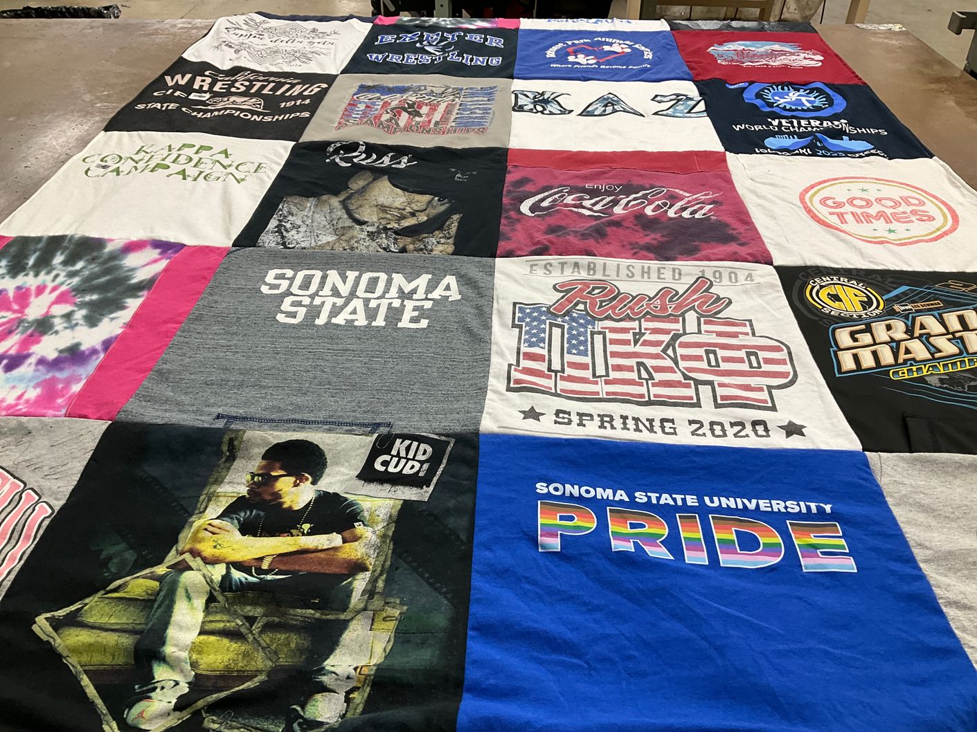 T-shirt quilt from sonoma state university by Skylar from CA