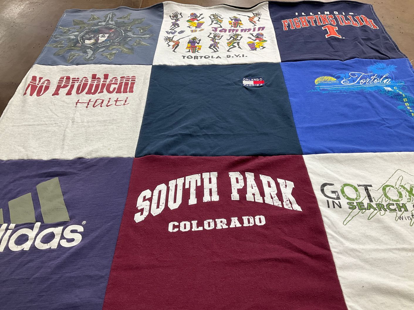 T-shirt quilt from university of illinois, colorado state university by Alexandra from IL