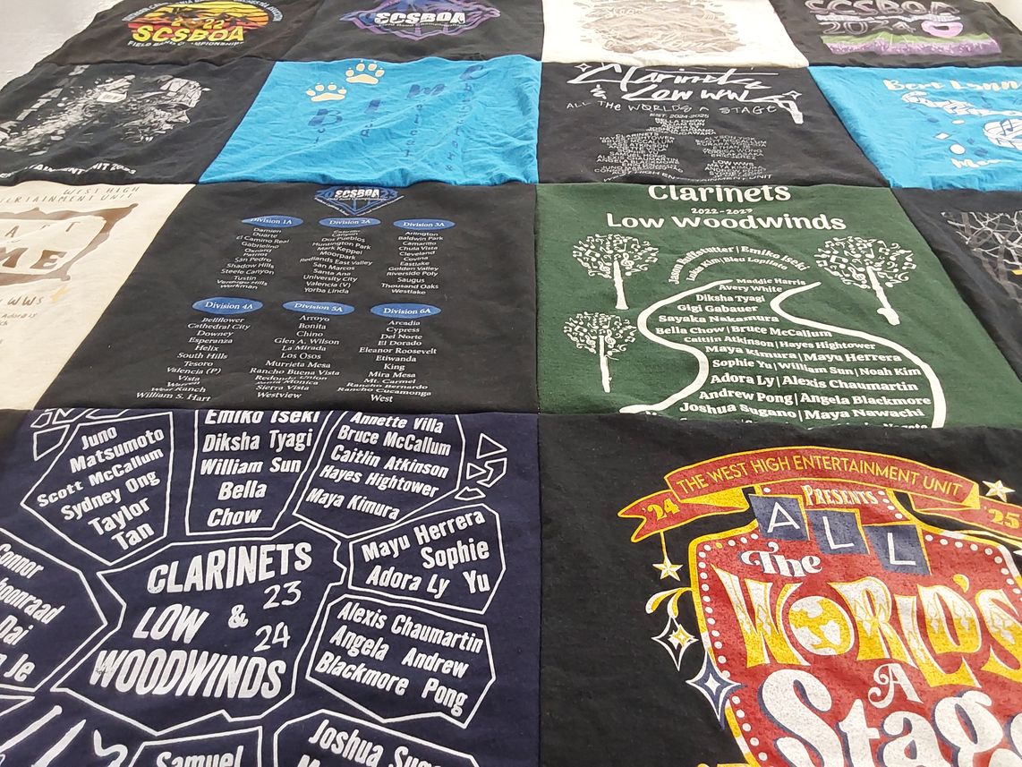 T-shirt quilt from west high school by Naomi from CA