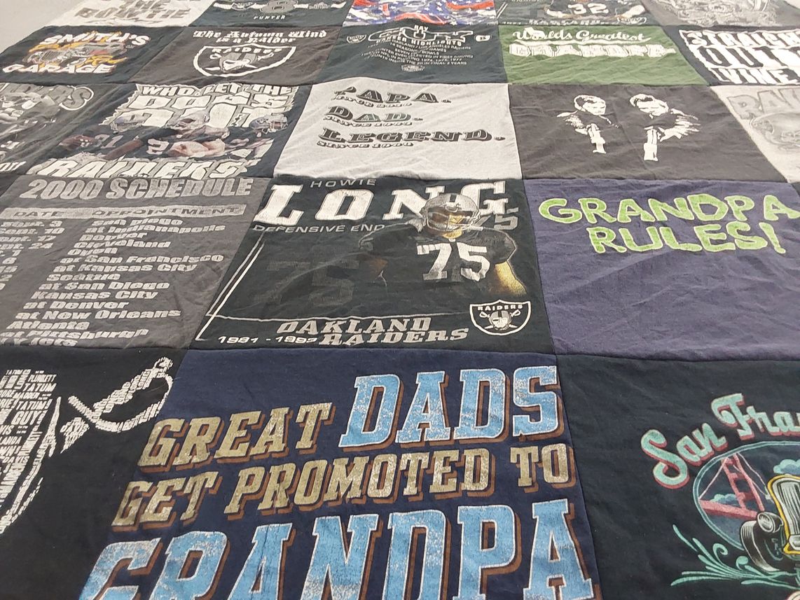 T-shirt quilt featuring oakland raiders by Michelle from CA