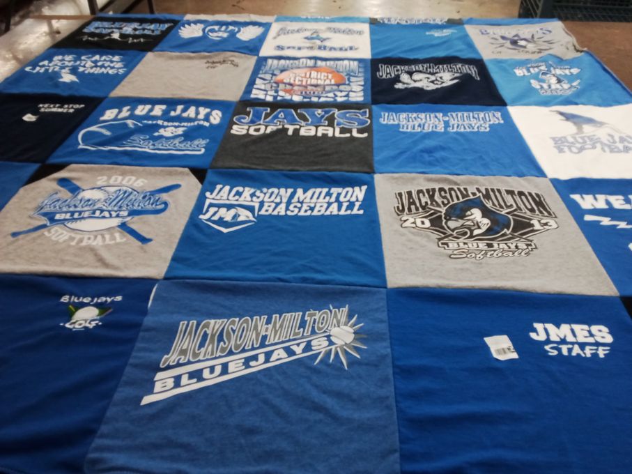 T-shirt quilt featuring jackson milton blue jays by Kelly from OH