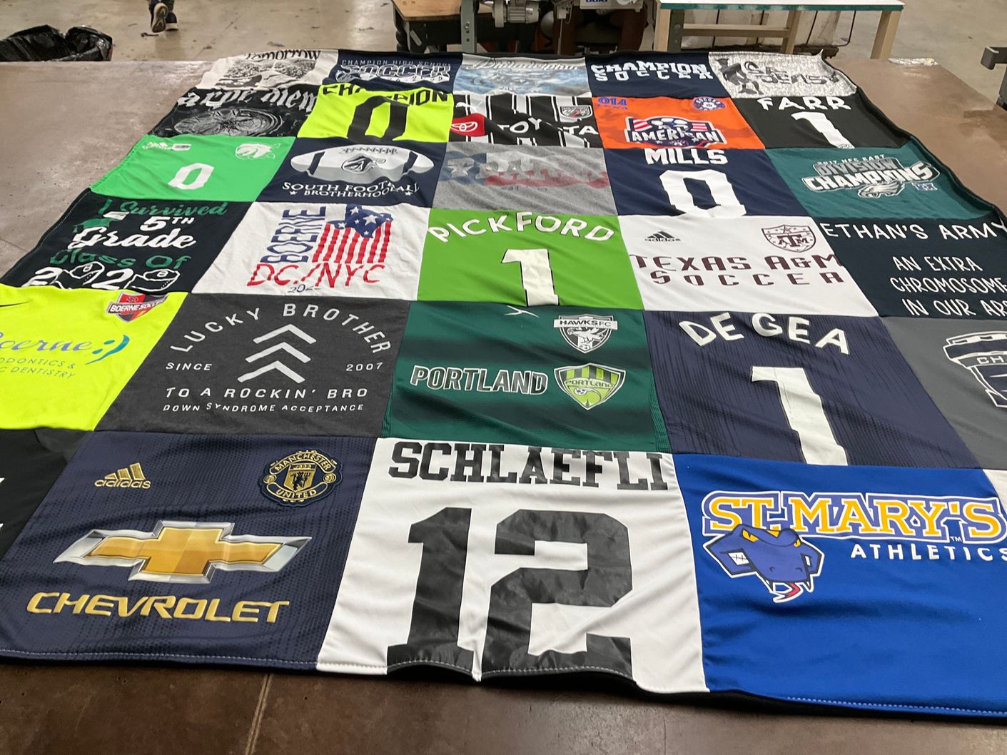 T-shirt quilt featuring texas a&m university soccer, portland timbers by Bryan from TX