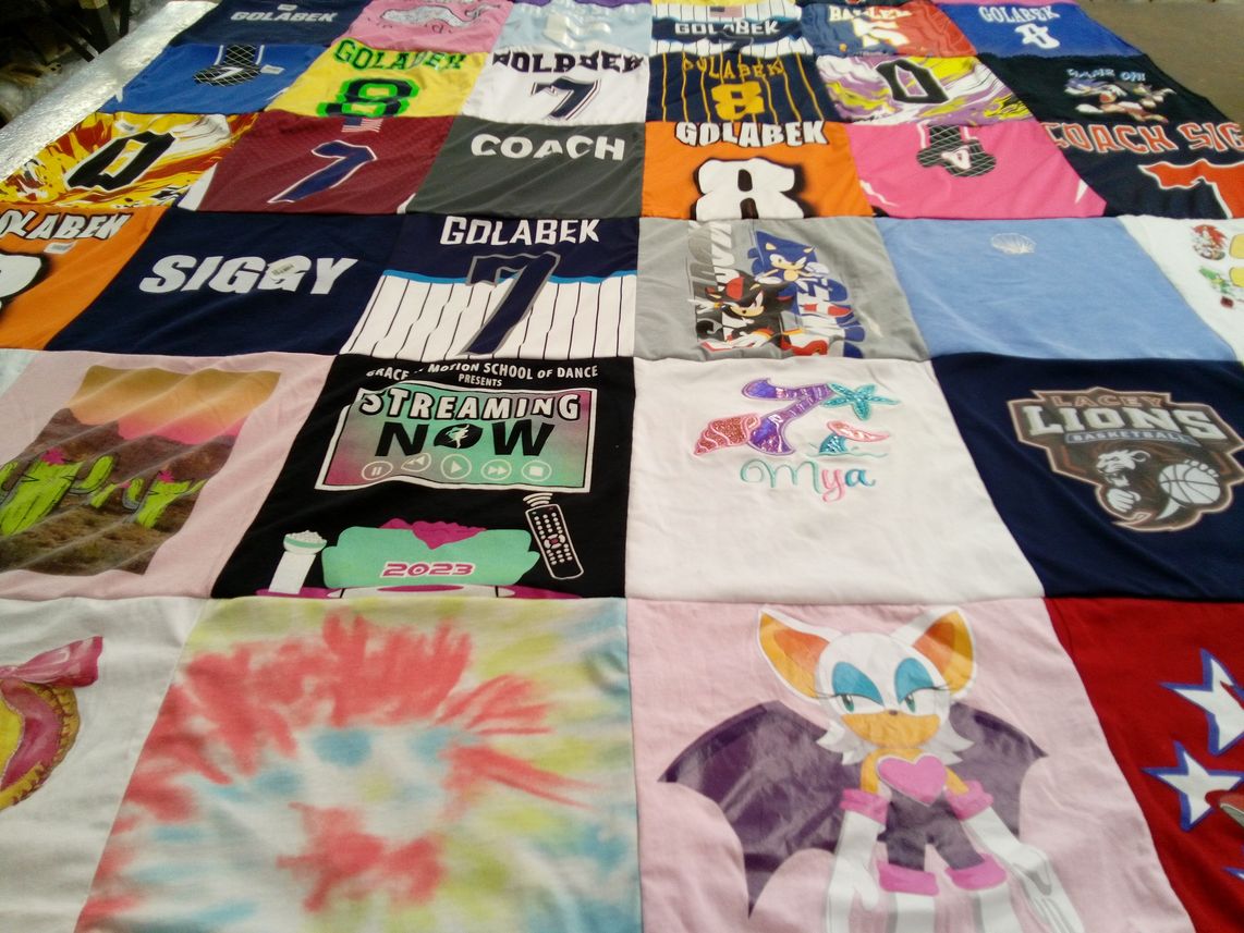T-shirt quilt featuring lacy lions basketball by Jennifer from NJ