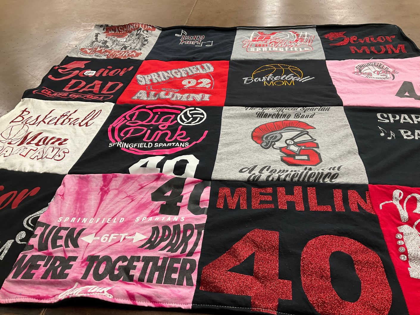 T-shirt quilt from springfield high school by Donita from OH