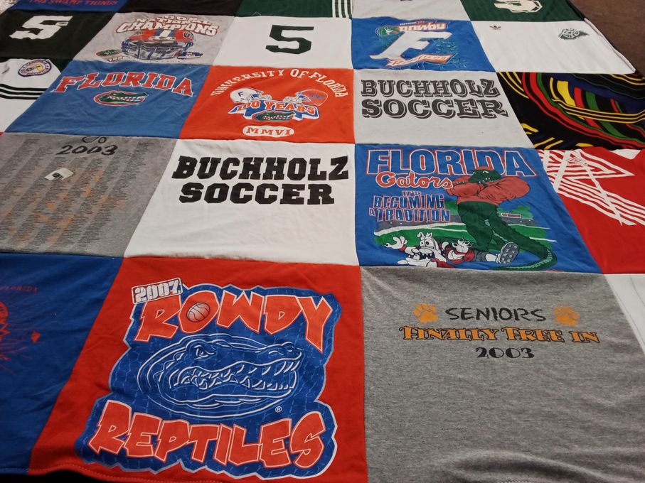 T-shirt quilt featuring florida gators by Brittany from FL
