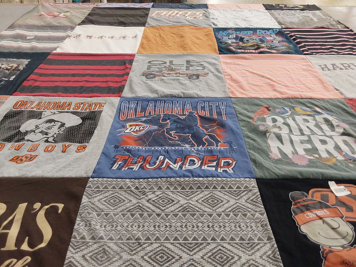 T-shirt quilt featuring oklahoma city thunder by Paula from OK