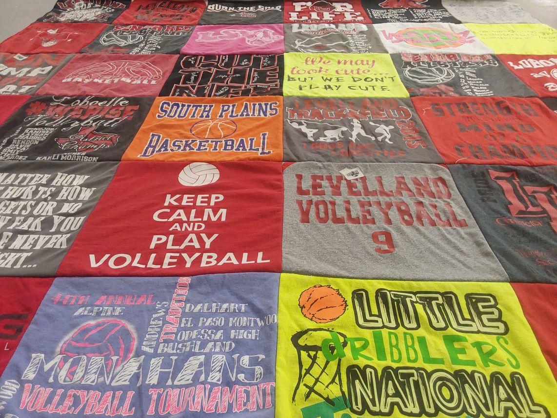 T-shirt quilt from levelland high school, monahans high school by Ellen from TX