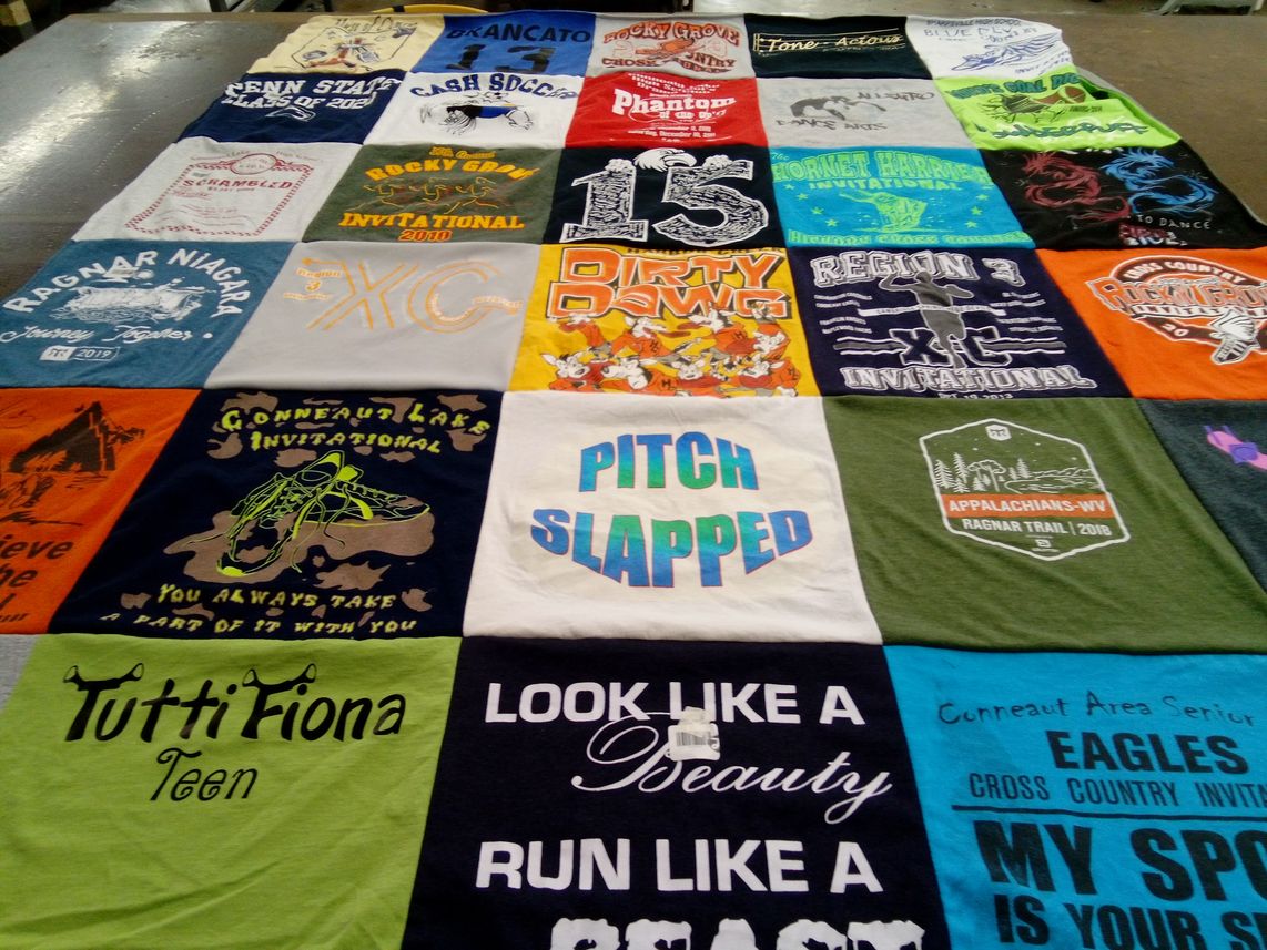 T-shirt quilt from penn state university, conneaut area senior high school by Shannon from PA