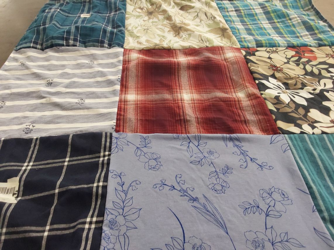 T-shirt quilt with textiles, quilting themes by Christy from TX