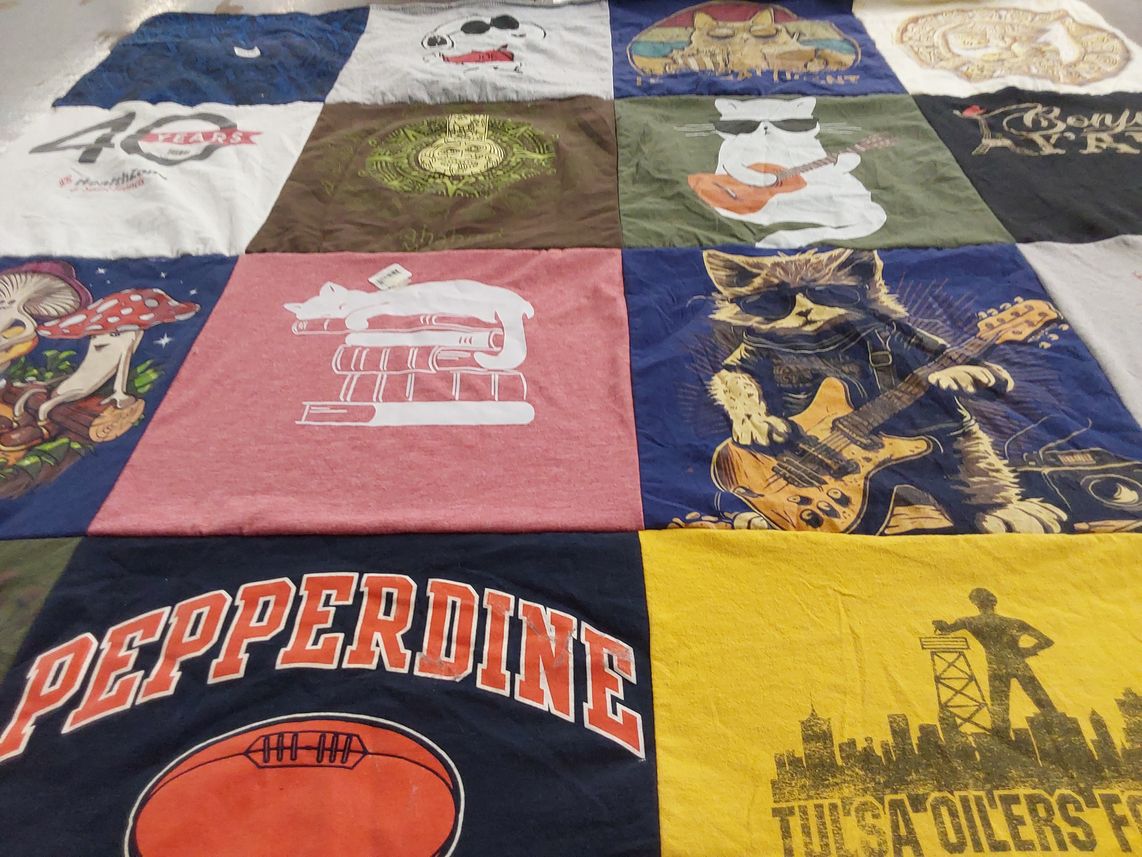 T-shirt quilt from pepperdine university by Brenda G. from OK
