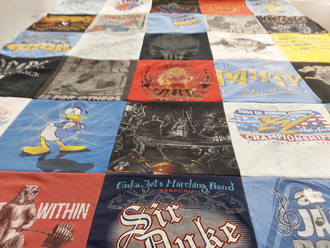 T-shirt quilt with band, marching band themes by Tammy from NC