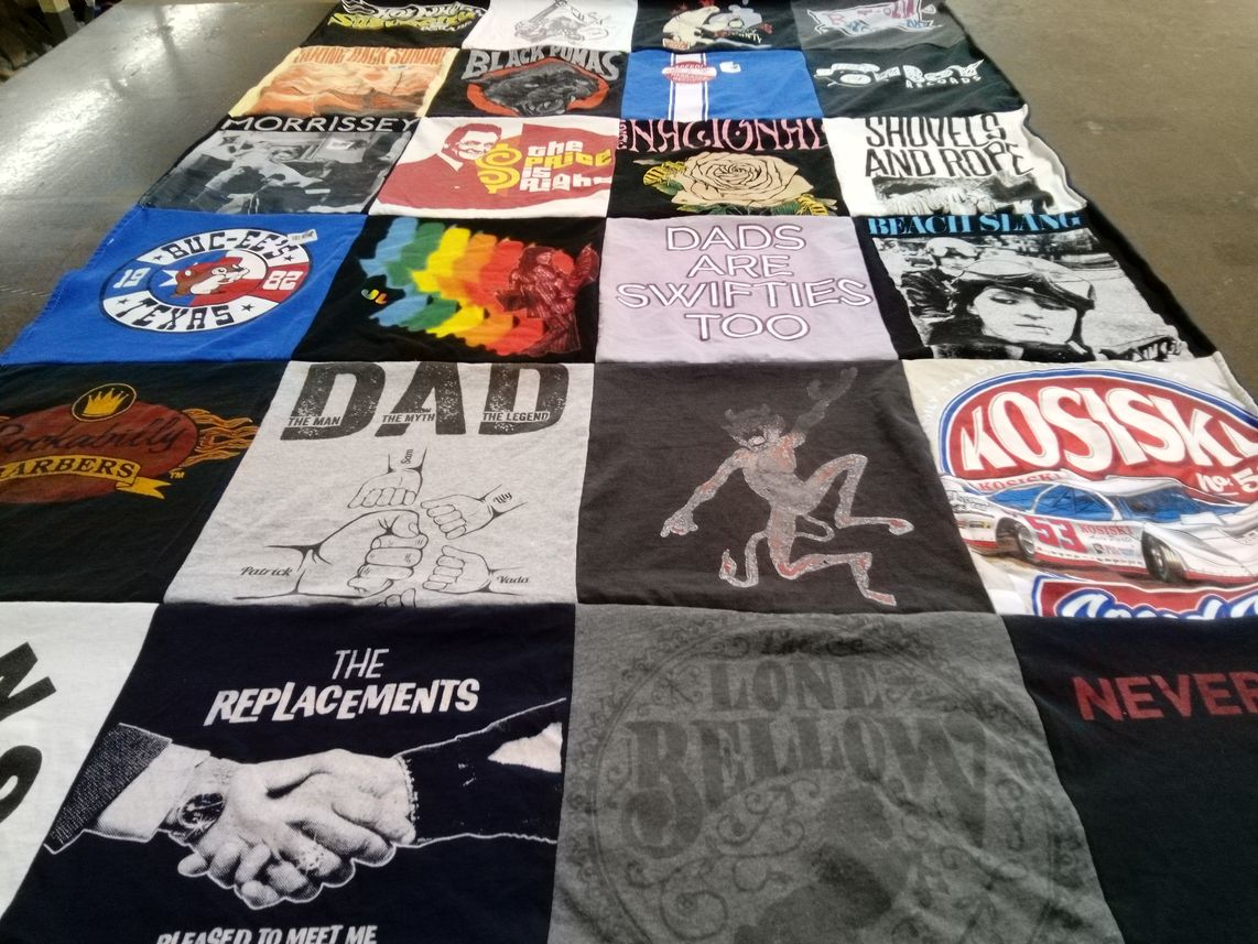 T-shirt quilt with music, family themes by Patrick from NE
