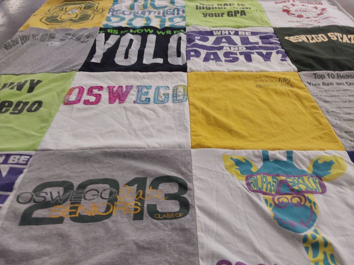 T-shirt quilt from suny oswego, state university of new york at oswego by Nicole from NY