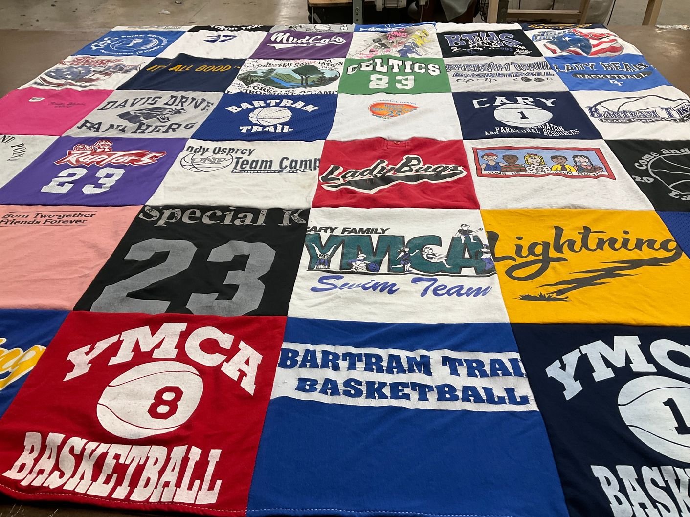 T-shirt quilt featuring celtics, bartram trail basketball by Nancy from FL
