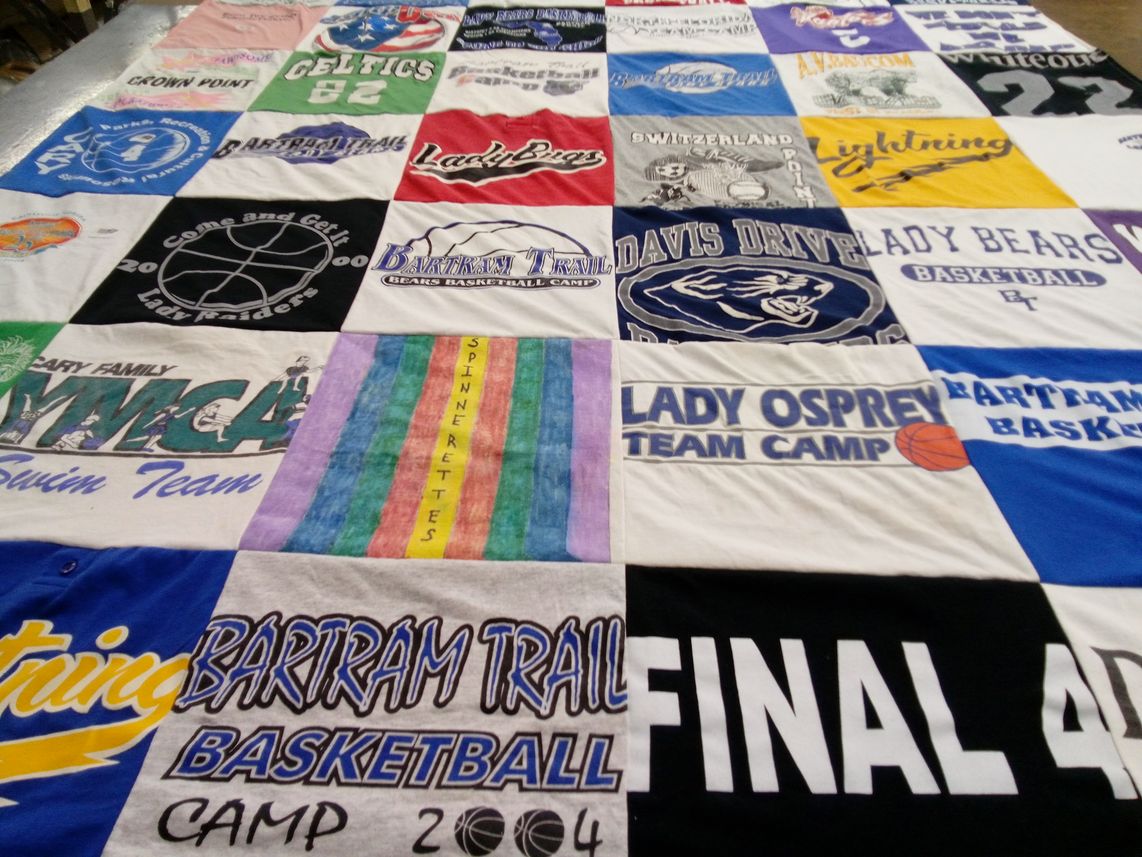 T-shirt quilt featuring lady bears basketball, lady raiders by Nancy from FL