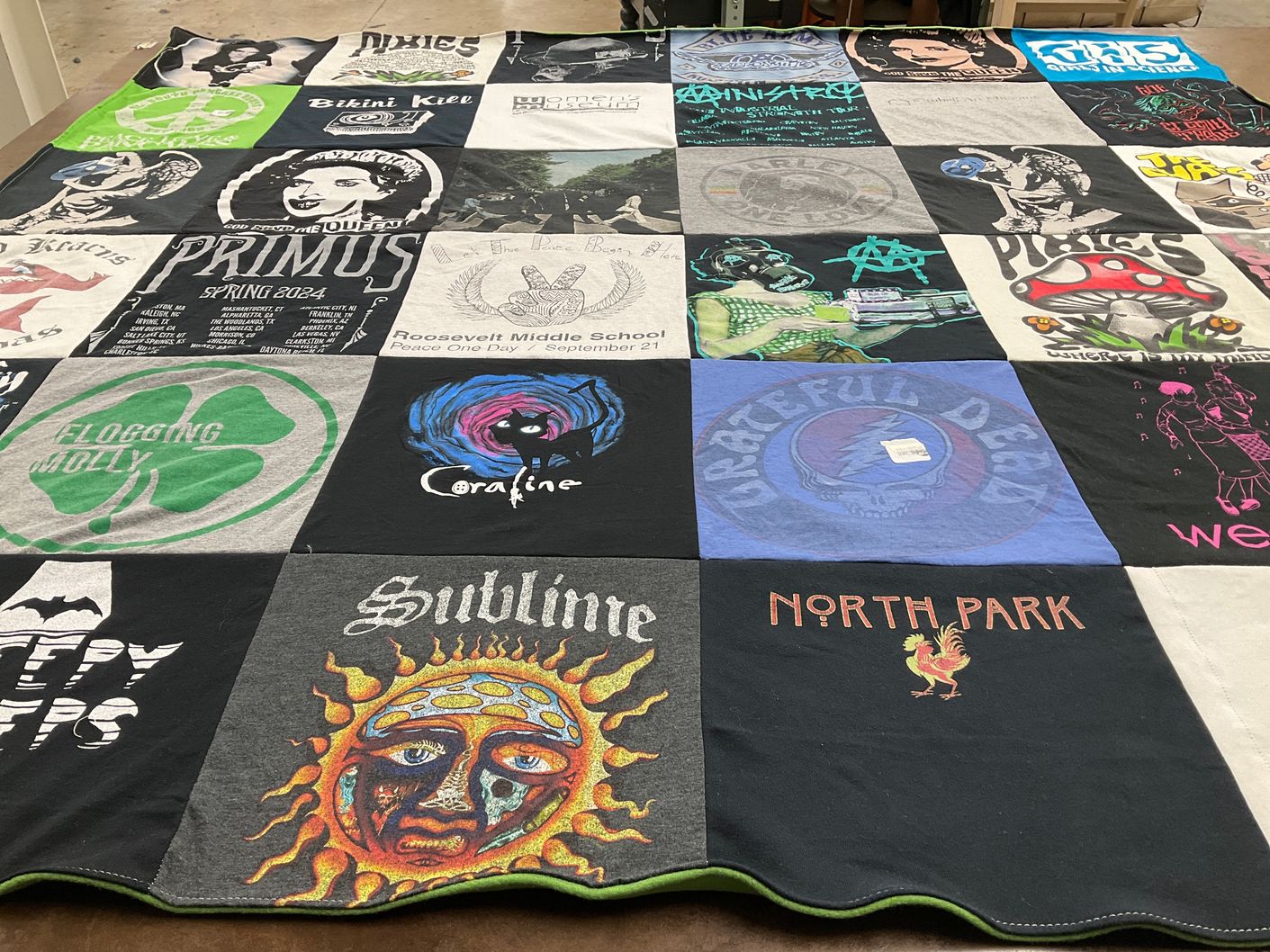 T-shirt quilt from roosevelt middle school by SANANDA from NC