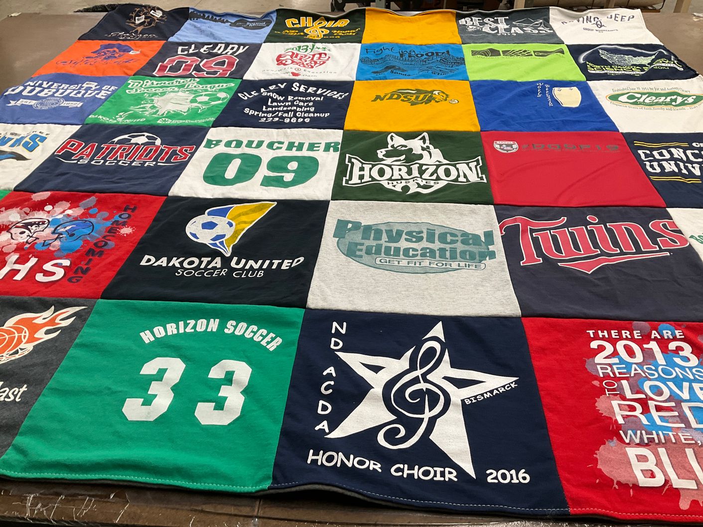T-shirt quilt featuring horizon soccer club by Issy from ND