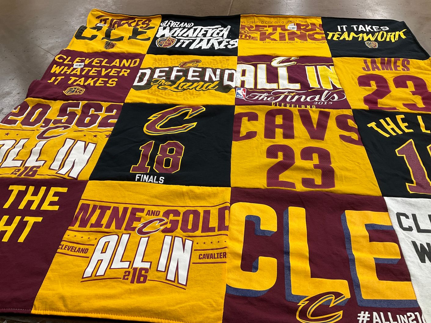 T-shirt quilt featuring cleveland cavaliers by Natalie from OH