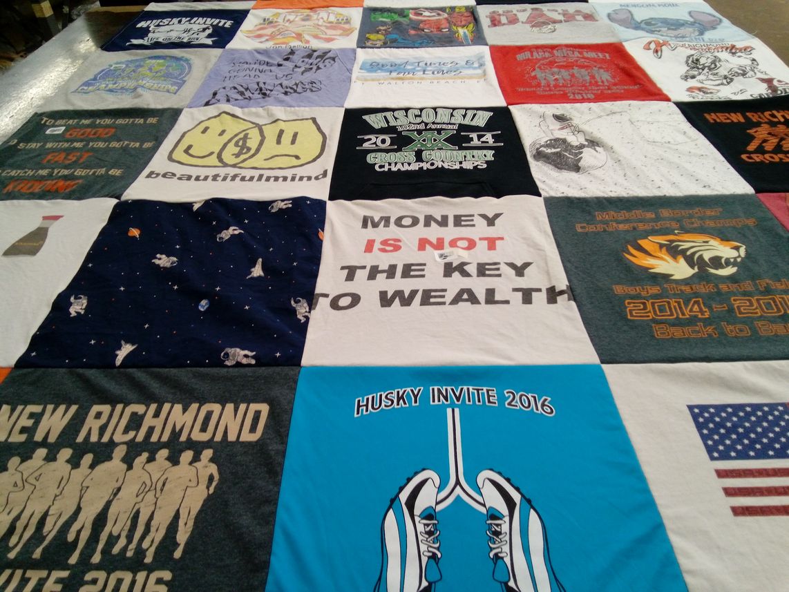 T-shirt quilt featuring new richmond boys track and field team by Jaden from MN